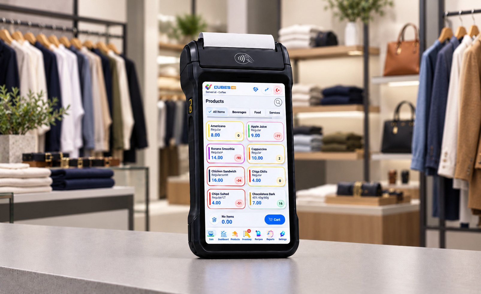CUBES VEO POS in a modern boutique